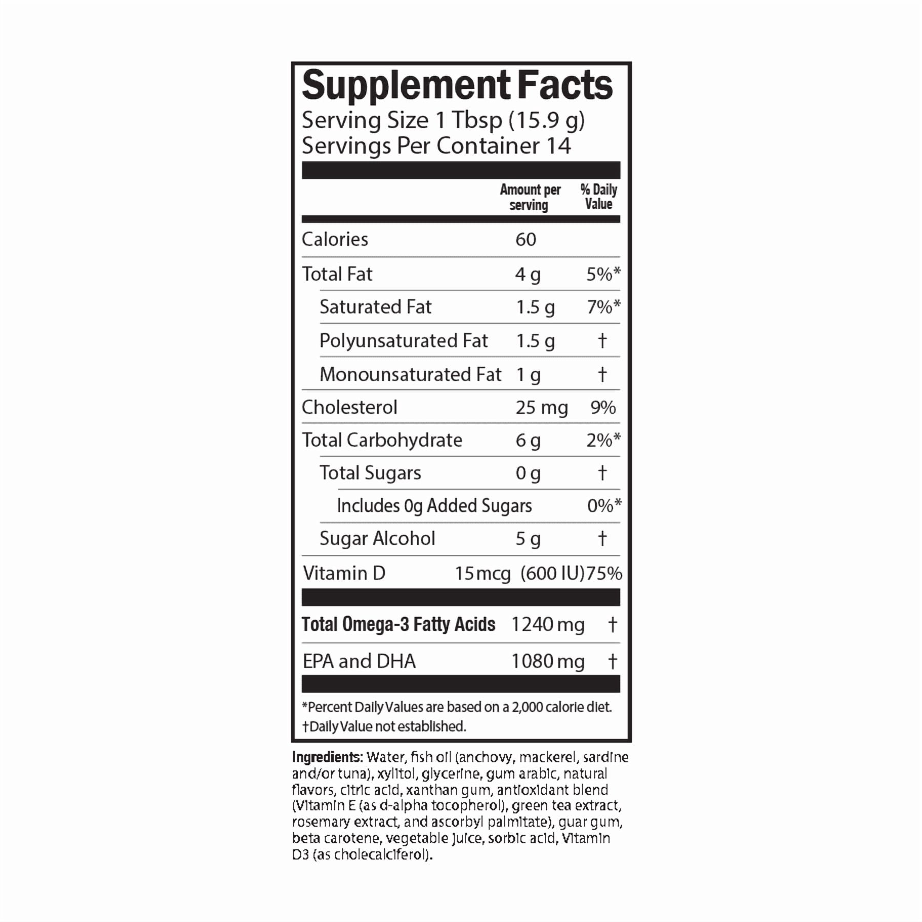 Barlean's Seriously Delicious Omega-3 Fish Oil Mango Peach Smoothie 8 oz Liquid