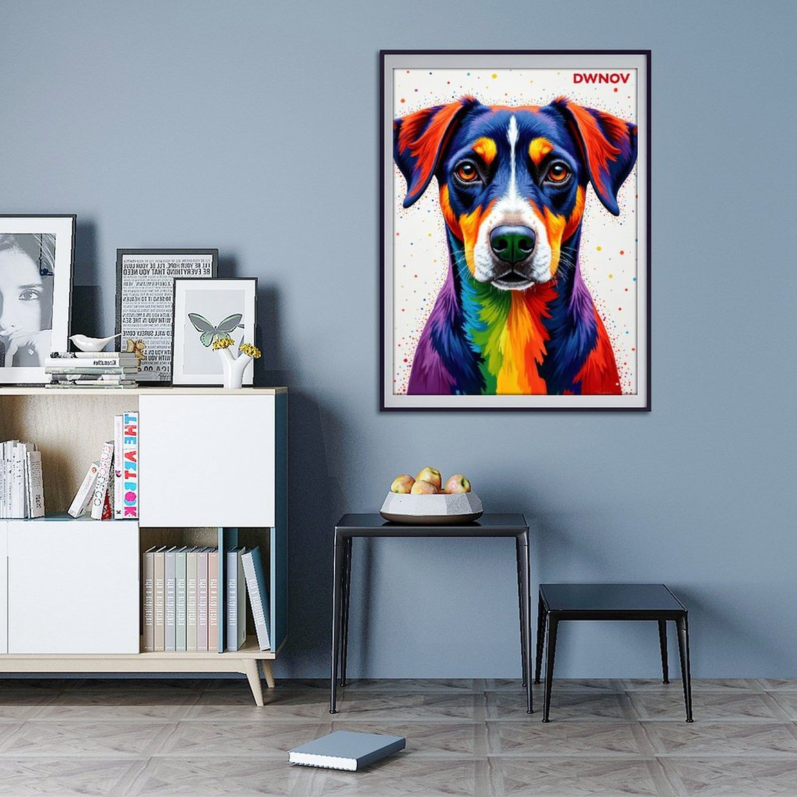 Diamond Art Kit for Adults, Colorful Dog Portrait Art Canvas Diamond Painting for Adults Beginners, 5D DIY Diamond Art Painting Kits, Colorful Diamond Painting Craft for Home Decor 12x16
