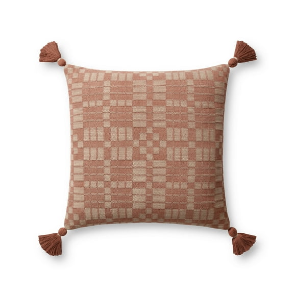 Chris Loves Julia x Loloi Ellery Clay 18'' x 18'' Decorative Pillow