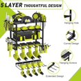 thumbnail image 3 of Power Tool Organizer Wall Mount, Heavy Duty Metal Drill Holder for Garage Storage with 5 Tiers and Hooks, 3 of 7
