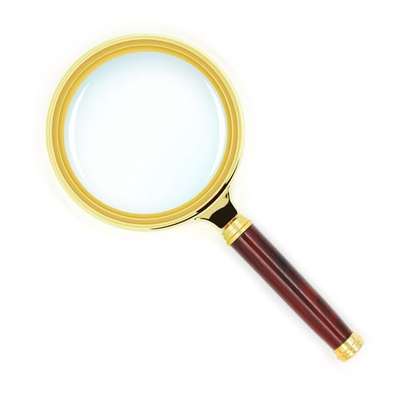 Fridja 10X Antique Mahogany Handle Magnifier Reading Magnifying Glass for Reading