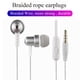 thumbnail image 2 of K2 Auriculares intrauditivos Auriculares Auriculares de cable trenzado con micrófono (plata + blanco) Hugtrwg Para estrenar, 2 of 9