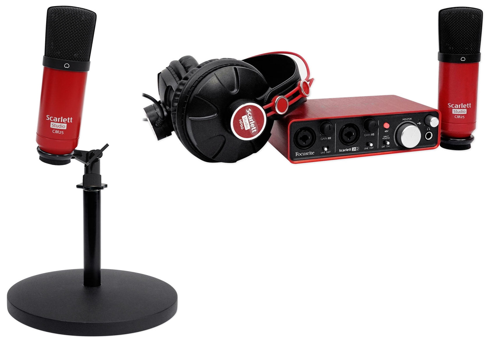 Focusrite SCARLETT SOLO STUDIO USB Recording Interface w/Mic+Headphones+Stand