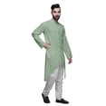 thumbnail image 2 of Atasi Cotton Slub Printed Fashion For Men Asymmetric Button Down Kurta For Men, 2 of 5