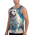 thumbnail image 2 of Lsque Starry Sky Cloud Bulldog Pattern Mens Tank Tops Muscle Athletic Quick Dry Sleeveless Workout Fitness T Shirts Beach Tank Top, Loose-fit Sleeveless Shirt for Men-X-Large, 2 of 7