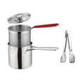 thumbnail image 1 of Portable Deep Frying Pot Milk Pan with Filter Basket Stainless Steel Large Capacity Cookware Small Pot for Picnic, 1 of 7