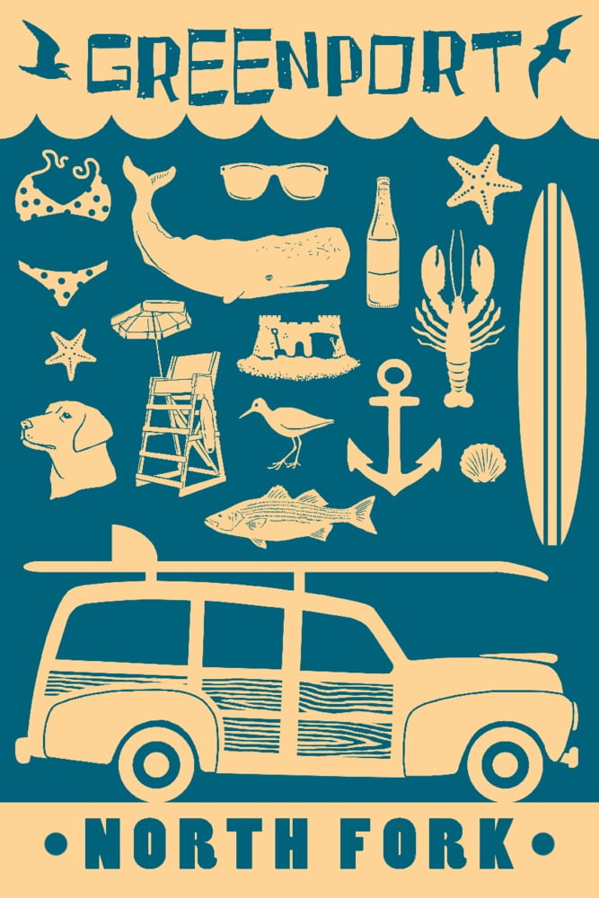 North Fork, New York, Beach Bound, Coastal Icons (36x54 Giclee Gallery