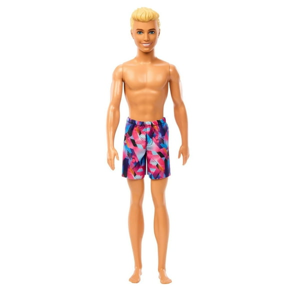 Beach Ken Doll with Blond Hair Wearing Purple Swimsuit