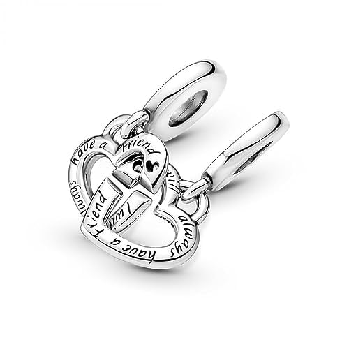 Pandora Linked Sister Hearts Split Dangle Charm