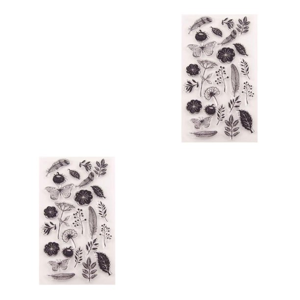 Inteprter Stamping Transparent Silicone Butterflies Scrapbooking DIY Badge Decorations Journal Seal Album Embossing Stationery como se muestra en la imagen 2Conjunto