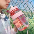 thumbnail image 1 of BPA Free Outdoor Portable 600-2000ML Travel Sports Water Bottle Kettle Large Capacity Drinking Sucker PINK 1500ML, 1 of 8