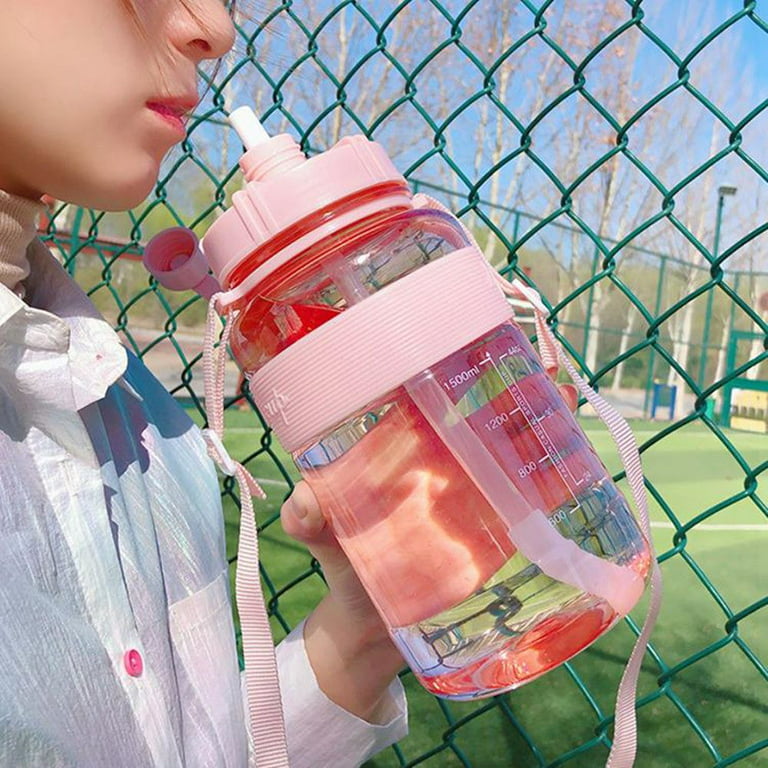 Pink Water bottles with Locking Lid, Travel water bottle,Water bottle with  straw,Plastic water bottl…See more Pink Water bottles with Locking Lid