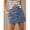 Medium Wash, variant on Womens Medium Wash-2 High-Waist Scalloped Button-Front A-Line Denim Mini
