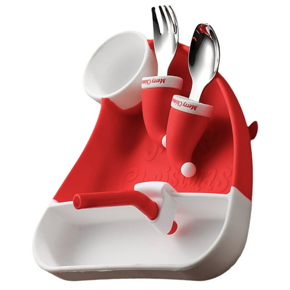 SOPOTUTU Christmas Cutlery Set with Silicone Handles and Stainless Steel Utensils, Cute Holiday Kitchen Flatware Gift