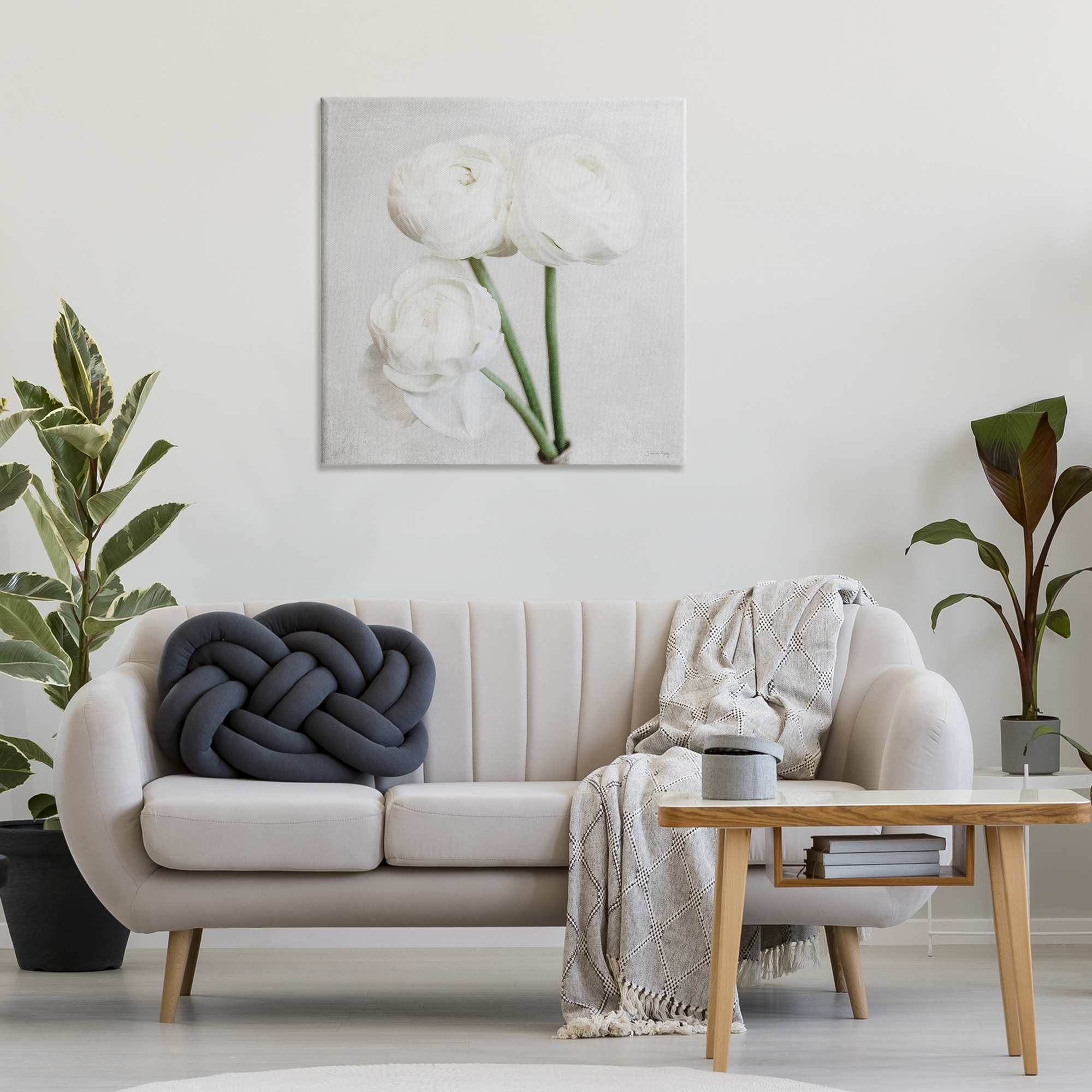 Stupell Industries Charming Peony Trio Botanical & Floral Painting Gallery Wrapped Canvas Art Print Wall Art, 30 x 30