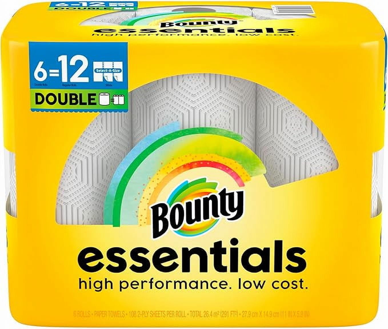 Bounty Select-A-Size Paper Towels, 6 Triple Plus Rolls, White, 158