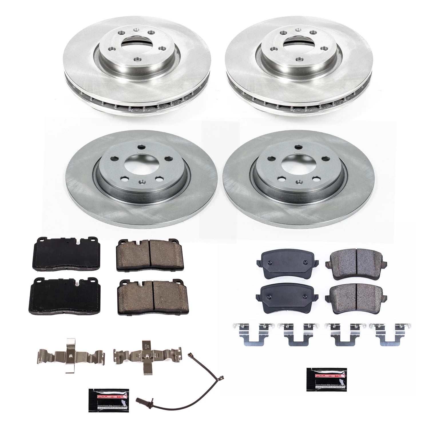 Power Stop Front and Rear Stock Replacement Brake Pad and Rotor Kit KOE7096