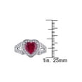 thumbnail image 3 of 5.00 Carat (Ctw) Lab-Created Ruby Heart Ring in Sterling Silver with White Sapphires for Women, 3 of 6