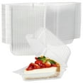 thumbnail image 2 of 100 Pcs Cake Slice Boxes, Individual Cake Boxes Clear Cake Boxes with Sealing Stickers Square Individual Cupcake Boxes Slice Cake Boxes for Cake Portions, Muffins, Salad, Cheese, 2 of 8