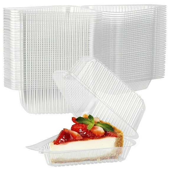 150Pcs Transparent Triangular Dessert Box for Cakes and Cheese Mousse Reusable Food Container for Carrying Fruits and Pastries