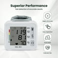 thumbnail image 4 of Wrist Blood Pressure Monitor for Home Use, Wrist Digital BP Machine Cuff with LED Backlit Display, Voice Broadcast, 2 * 99 Memory Storage for 2 Users with Carrying Case, 4 of 6