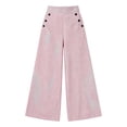 thumbnail image 6 of Gytharion Women's High Waist Striped Wide Leg Pants Double Breasted Draped Floor Length Casual Pants with Pockets Loose Palazzo Trousers, 6 of 7