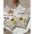 thumbnail image 3 of Farmhouse Outdoor Throw Pillow Cover Vintage Sunflowers Spring Bee Waterproof Cushion Covers 2 Pack Retro Newspaper Sunshine Texts Pillow Cases Home Decoration for Patio Garden Couch Sofa 20x12In, 3 of 6