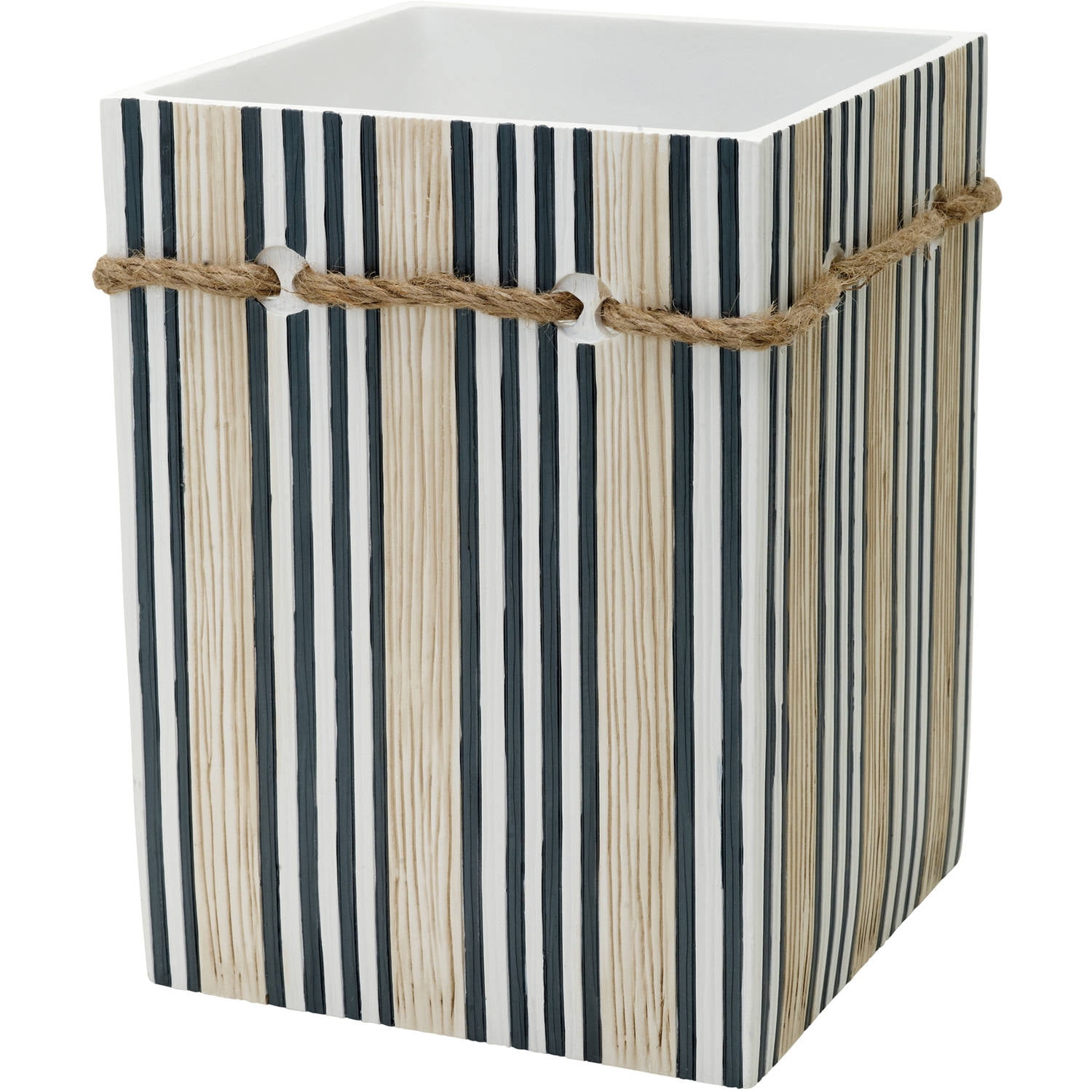 Zenna Home India Ink Beach Cottage Waste Basket, Nautical