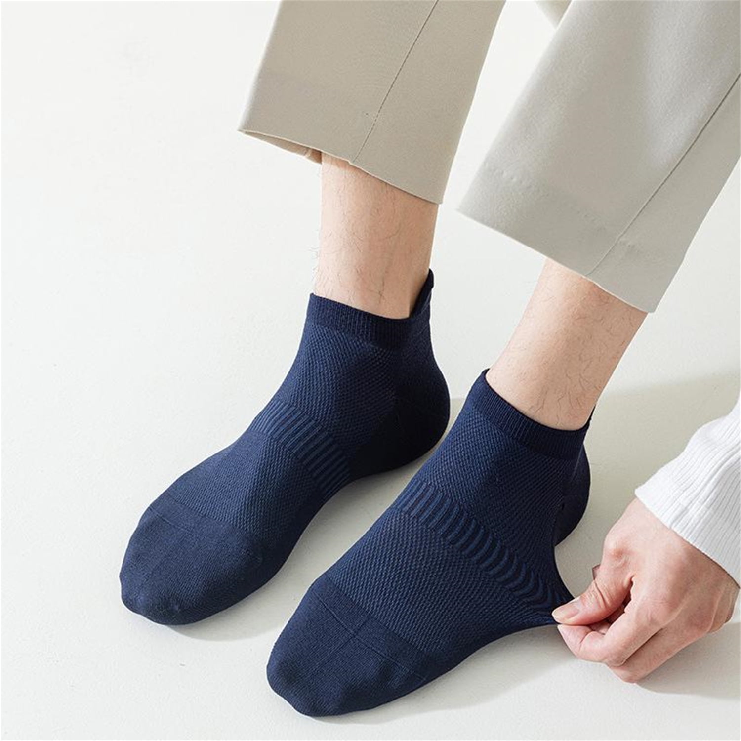 Sookeceks Ankle Socks for Mens, 6 Pairs Bamboo Rayon Breathable Sports Low Cut Thin Size 7-11
