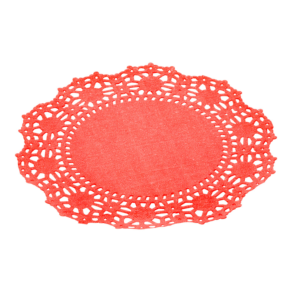 Pastry Tek Red Paper Doilies Lace 4" x 4" 100 count box