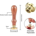 thumbnail image 3 of 1PC Mountain Brass Sealing Wax Seal Stamp Wood Handle 83x22mm for Greeting Card Invitation, 3 of 9