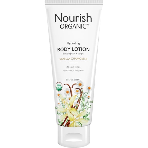 Nourish Organic Hydrating Body Lotion, Vanilla Chamomile, 8 oz