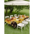 thumbnail image 4 of Outdoor Tablecloth with Umbrella Hole for Patio/Picnic/Party/Camping, Sunflower Waterproof Table Cloth Rectangle Table Cover Washable, Yellow Floral Elegant Pastoral Flowers Watercolor (54"x 80"), 4 of 8