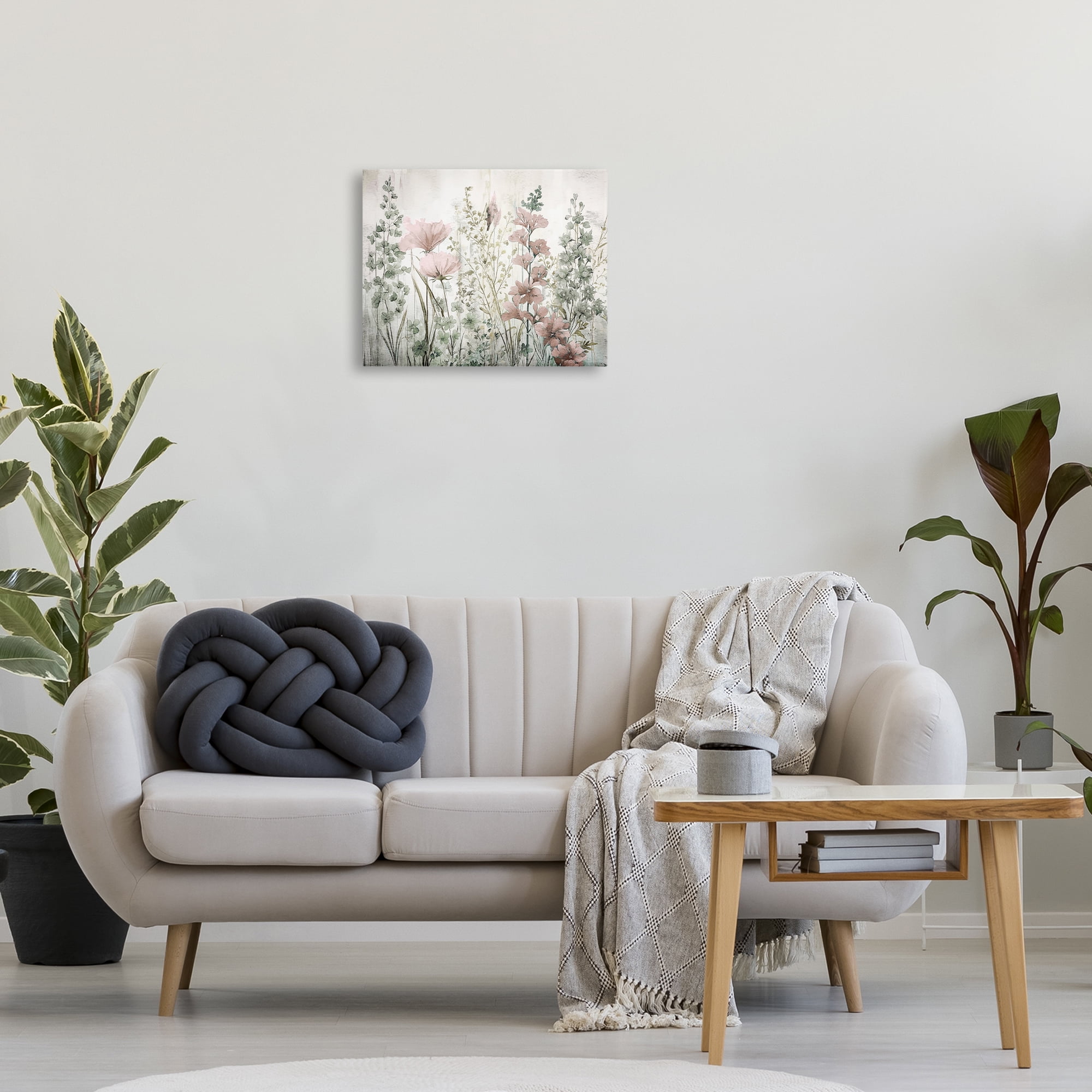Stupell Industries Blush Wildflower Sprigs Plants & Flowers Painting Wrapped Canvas Art Print Wall Art, 20 x 16