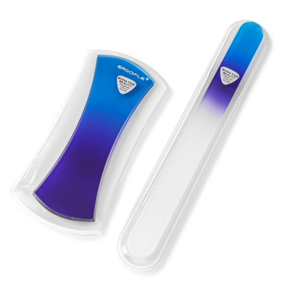 Set de manicura Bona Fide Beauty Glass para uñas, 2 piezas, azul