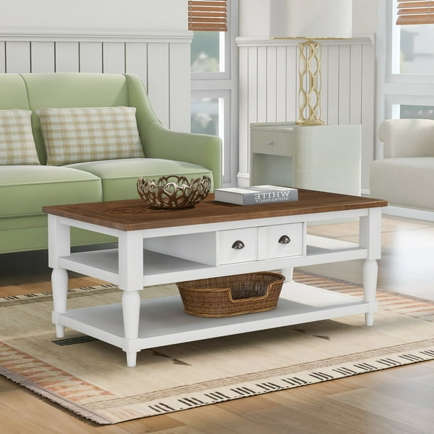 Saibaiyee Mordern Coffee Table With 1 Drawer Shelf And Metal Knobs Com Saibaiyee Mordern Coffee Table With 1, Coffee Table Drawer Knobs