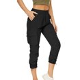 thumbnail image 6 of Tbopshirt Womens Quick Dry Pants Fashion Womens Casual Color Casual Elastic High Waist Wide Cropped Leg Loose Outdoor Fitness Running Climbing Trousers Pocket Pants, 6 of 6