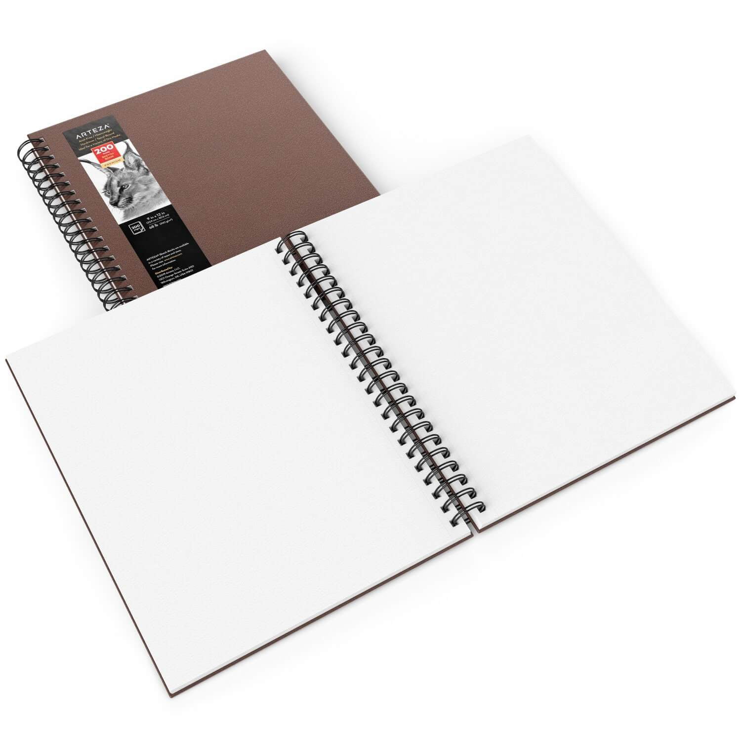 Zenacolor 200 Sheets Professional Sketch Book Set 9x12 with Spiral Bound - 2 x Sketch Pad with White Drawing Paper (100 g) - Blank Artist Sketchbook W