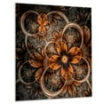 thumbnail image 2 of DESIGN ART Dark Orange Digital Art Fractal Flower - Large Floral Glossy Metal Wall Art 30 in. wide x 40 in. high, 2 of 3