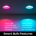 thumbnail image 5 of Geeni Smart Wi-Fi LED Light Bulb, Multicolor Dimmable BR30, 65-Watt Equivalent, Voice Control, 4 Pack, 5 of 6