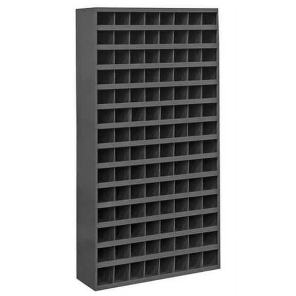 Cold Rolled Steel Opening Parts Tall 114 Bins Cabinet with Slope Shelf Design - Gray - 33.75 x 12 x 64.5 in.