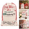 thumbnail image 6 of Christmas Drawstring Bag Canvas Xmas Bag Large Capacity Gift Bag Christmas Elements Drawstring Bag, 6 of 6