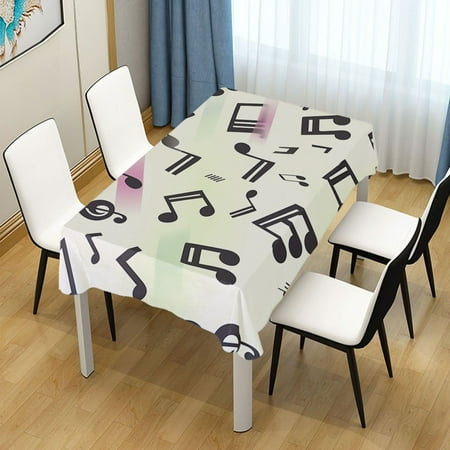 

ALAZA Musical Notes with Rainbow Rectangle Tablecloth Tablecover Dinning Table Cloth 60 x60