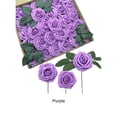 thumbnail image 4 of Bewildely Ramo de rosas artificiales de bajo mantenimiento y elegantes flores artificiales anchas, decoración de larga duración. Decoración púrpura, 4 of 6