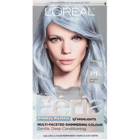 2 Pack - L'Oreal Paris Feria Smokey Pastels Permanent Haircolor, Smokey Blue 1 (Best Pastel Blue Hair Dye)