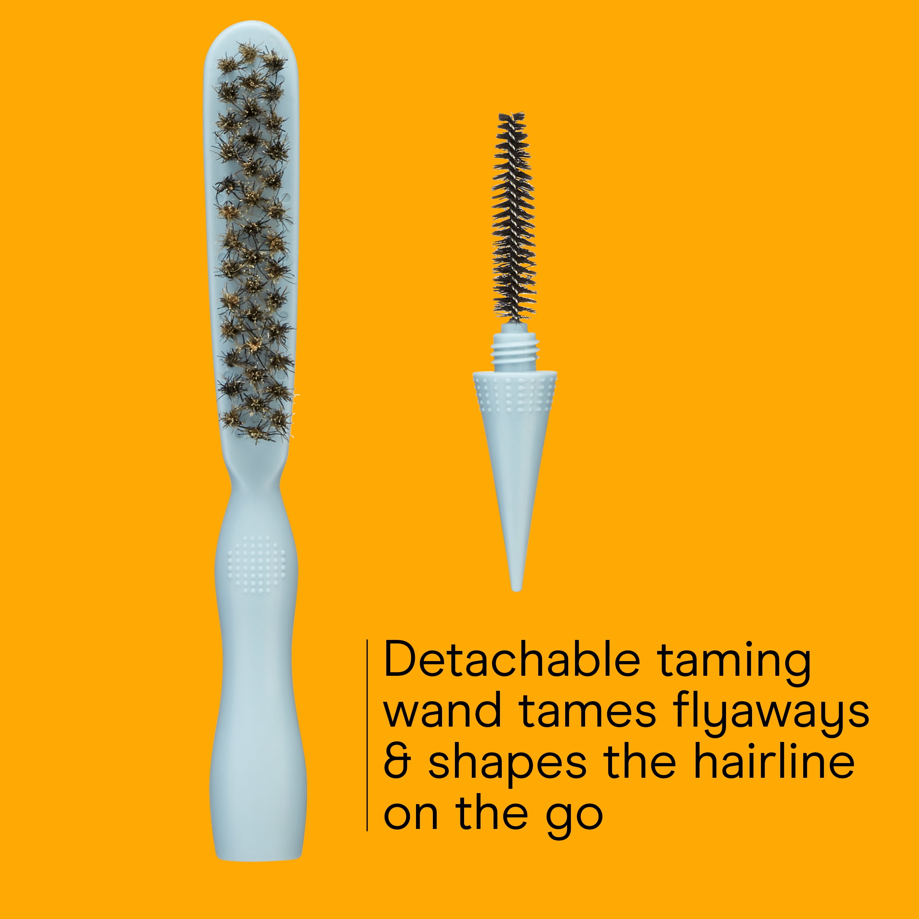Conair 2-in-1 Slick Back Brush with Detachable Taming Wand, Blue, 1 Count