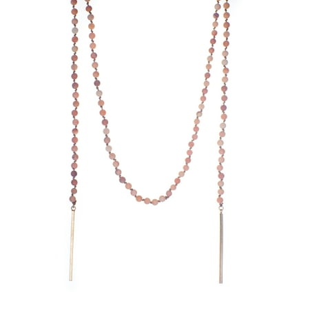 Vintage-Inspired Long Beaded Lariat Wrap Necklace