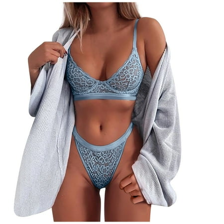 

Women s Sexy Lace Bra Suspender Three-point Underwear Fun Underwear Two-piece Suit