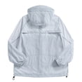 thumbnail image 4 of Unisex Hiking Jackets Windbreaker, Camping Trekking Fishing Rain Jackets Sun Protection Coats Lightweight Cardigans for Women Men, Rain Jacket Hooded Windbreaker with Pocket for Outdoor Blue XL, 4 of 5