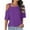 B-Purple, variant on Women's T Shirts Off Shoulder Summer Solid Color Short Sleeve Casual Tees A-Olive Green